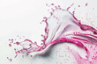 Pink splash of water on a white background.