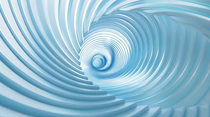 Abstract blue wave tunnel design with modern swirl pattern