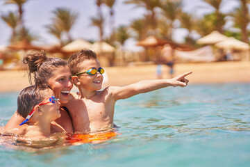 Photo of relaxing vacation in Egypt Hurghada mother with son