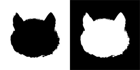 Poster - cat vector face silhouette