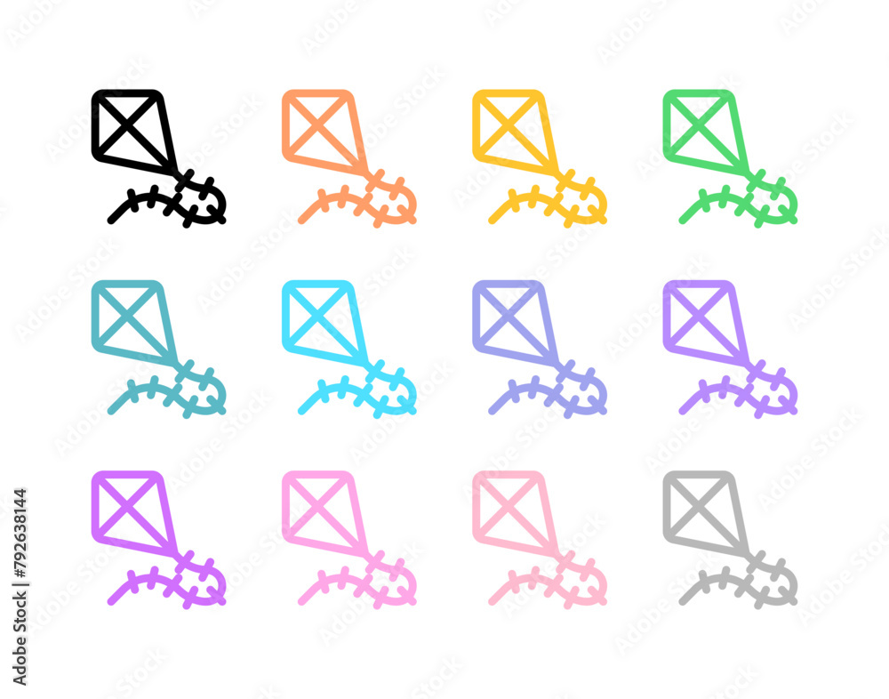 Editable flying kite vector icon. Part of a big icon set family ...