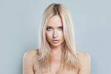 Fototapeta  - Glorious blonde model woman portrait. Facial treatment, cosmetology, skin care concept