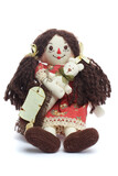 Fototapeta  - Traditional doll toy on white background