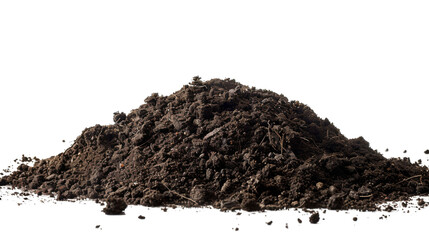 soil, dirt pile isolated on white background transparent background