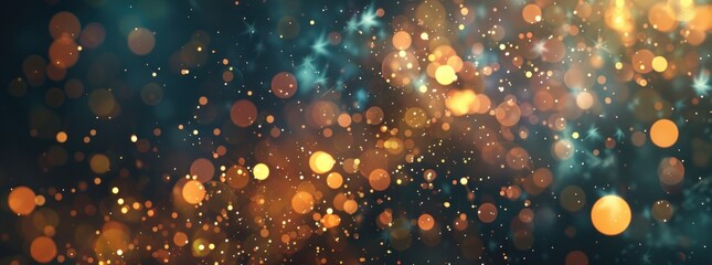 Wall Mural - Abstract Festive Sparkle: A Warm and Radiant Bokeh Wonderland - Generative AI