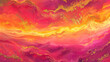 A vibrant sunset in fluid art, with hot pinks, oranges, and gold resembling the sky on fire. Ideal for rooms needing a splash of color.