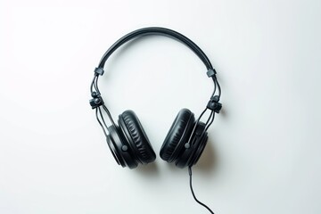 Wall Mural - Headphones photo on white isolated background