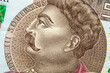 Polish five hundred zloty, 500 PLN. Macro of Jan III Sobieski face on Polish money. Top view