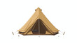 Front view of canvas pyramid tent isolated