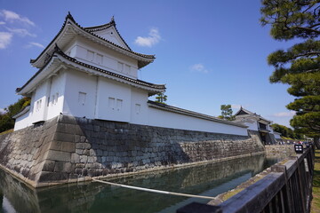 日本の京都　有名な二条城の春の風景