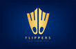 Flippers logo vector. Diving design