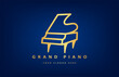 Grand piano logo vector. Musical instrument design