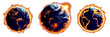 Global warming, Earth globe burning into flames, high temperatures increase, extreme heat and climate change disaster, clipart, png,