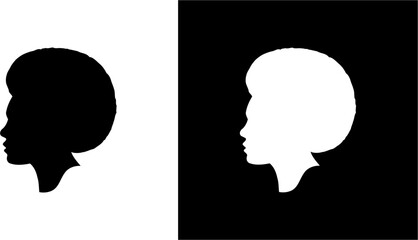 Wall Mural - silhouette of a person in profile afro hair