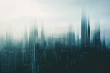 Stylized city skyline with motion blur effect wallpaper