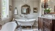 A traditional bathroom design featuring antique elements.