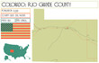 Large and detailed map of Rio Grande County in Colorado USA.
