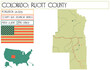 Large and detailed map of Ruott County in Colorado USA.