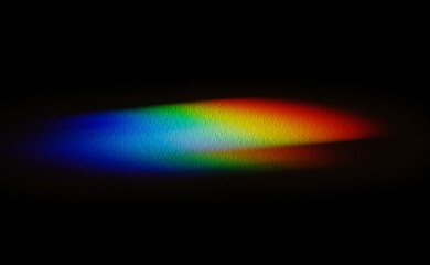 Wall Mural - Rainbow reflective colorful sunlight on textured surface of wall. Dispersion and refraction of light.