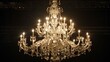 Dimmed dazzle A majestic chandelier casts a gentle glow over a sea of twirling aristocrats creating a captivating scene of refined sophistication. .
