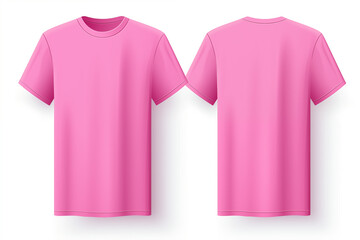 Wall Mural - Pink t-shirts with copy space front and back view Crew Neck T-Shirt for mockup 