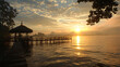 Sunrise at the Dock of Ancol.