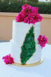 Green geode designed wedding cake