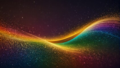 rainbow golden wave light bright glitter background from Generative AI