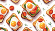 Tasty breakfast. Healthy food concept. Toasts with st