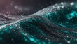 teal silver wave light bright glitter background from Generative AI