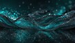 teal silver wave light bright glitter background from Generative AI