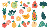Fototapeta Dinusie - Vegan fresh bio raw eco organic and healthy logos and