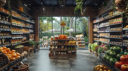 Wall Mural - A Bountiful Harvest: The Vibrant Grocery Haven. Generative AI