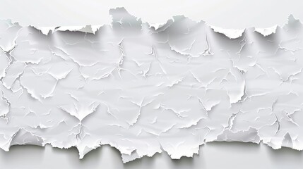 Poster - An empty and broken sheet piece with shadow. Header canvas scratch concept to reveal transparent notes. Torn paper white edge texture with curl border background.