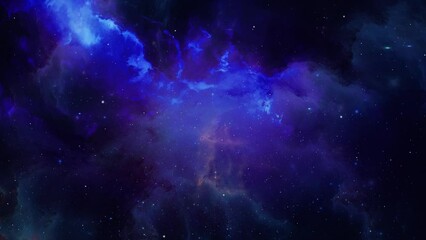 view of exploring the blue nebula in the universe.