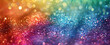 Sparkling shimmering multicolored background with bokeh lights effect. Festive banner wallpaper texture