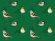 Bird Accentor Tit White-Eye Cartoon Cute Seamless Wallpaper Background