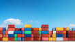 Container, logistics import and export and transportation industry background