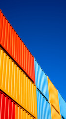 Container, logistics import and export and transportation industry background