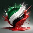The United Arab Emirates flag paint liquid explosion on isolated background , generated by AI