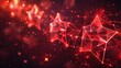© SULAIMAN - Message with stars, customer rating concept from futuristic polygonal red lines and glowing stars for banner, poster, greeting card. AI generated