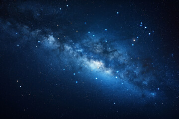 Wall Mural - A mesmerizing panorama of the Milky Way galaxy unfolding above a serene desert mountain range at night.