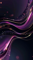 Wall Mural - A purple and gold wave with sparkles