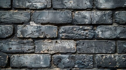 Wall Mural - Gray grey anthracite rustic brick wall brickwork stonework masonry texture background