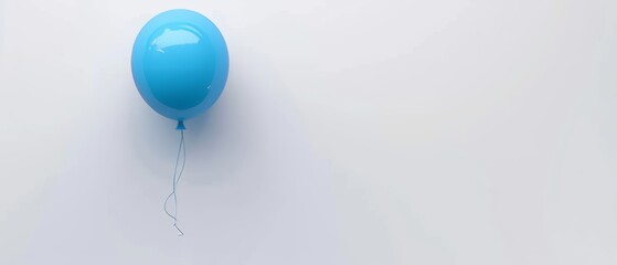 Sticker - A blue balloon on a white background. A minimal concept.