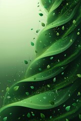 Poster - A green and white background with a lot of leaves, AI