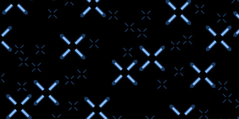 Wall Mural - Abstract horizontal background with blue crosses pattern. Modern technology background. Vector EPS 10