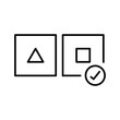 AB testing icon. Simple outline style. A, B, test, ab, split, hypothesis, choice, user, usability, business, technology concept. Thin line symbol. Vector illustration isolated.