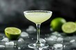 Refreshing Daiquiri Cocktail with Lime and Ice - Delicious Cold Beverage with Rum, Sugar, and Liqueur
