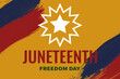 Juneteenth Freedom Day. African heritage . June 19. Celebrate Black Freedom. Flag. 3d illustration